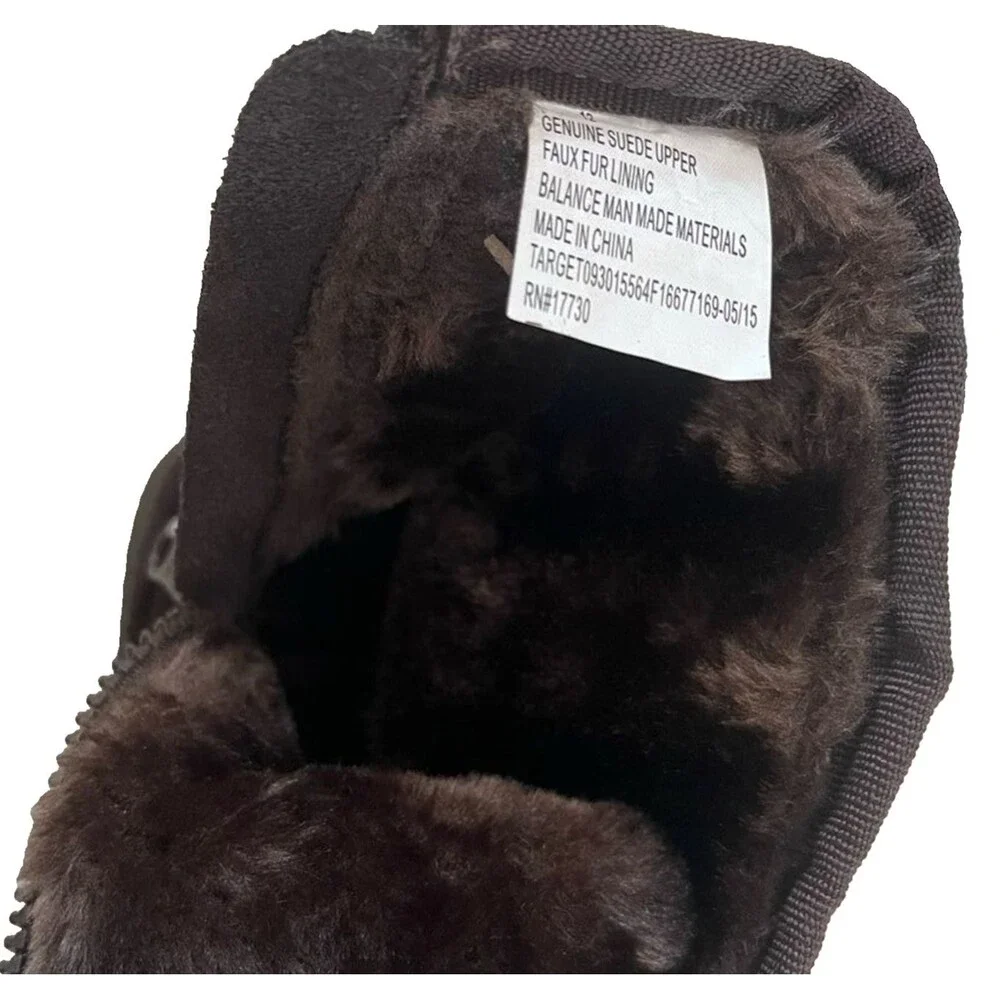 Cherokee Lucia Suede Dark Brown Faux Fur Lined Winter Boots Toddler Size 12 New!